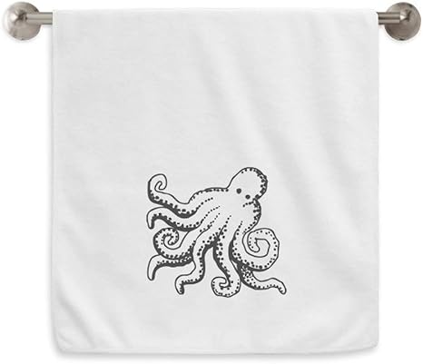 Amazon Diythinker マリンライフ タコ イラスト ハンドタオル バスタオル ソフトコットン 洗面タオル バスタオル ホーム キッチン オンライン通販