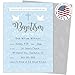 Baptism Invitations for Baby Boys, 25 Fill In The Blank Style Cards and Envelopes.