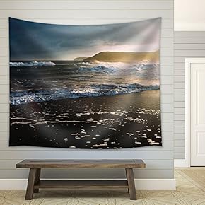 Seascape with Sea Waves - Fabric Wall Tapestry Home Decor - 51x60 inches