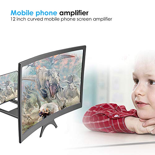 Faraone4w 12Screen Magnifier, Mobile Phone Screen Amplifier Magnifier Enlarger for Cell Phone, 3D HD Movie Screen Magnifying with Curved Surface Design