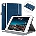 DTTO for iPad Mini 4 Case, Premium Leather Folio Stand Cover Case with Multi-Angle Viewing and Auto Wake-Sleep Function, Front Pocket for iPad Mini 4 - Blue