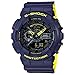 Men's Casio G-Shock Anti-Magnetic Navy Blue and Neon Yellow Resin Watch GA110LN-2A