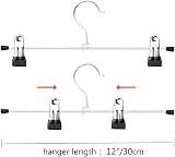 XIAO MO GU Trouser Hangers 20 Pack with Adjustable Metal Clips Silver view 2