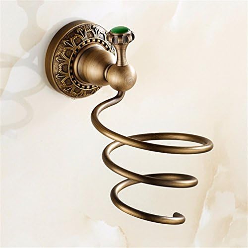 LAONA Euro-copper antique carved base with green diamond bathroom accessories set single double bar, hair dryer toilet paper holder