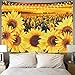 Krelymics Sunflower Tapestry Sunset Sunflower Field Tapestry Floral Plant Tapestry Yellow Flower Tapestry for Room