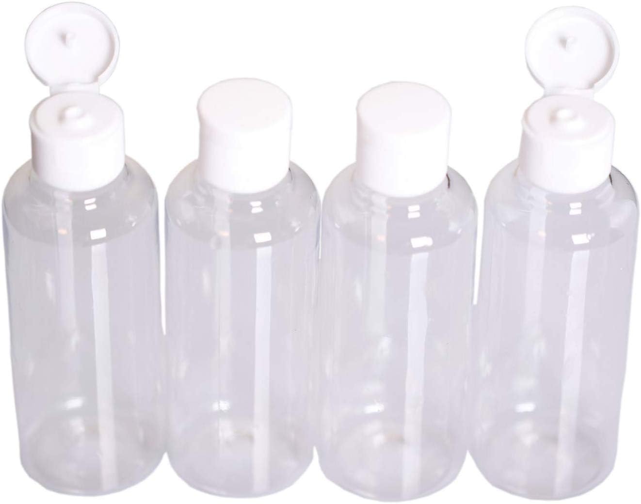 4 x 60ML Clear Plastic Bottles,Cosmetic Bottles Empty Travel Containers with Flip Caps-BPA Free PET Plastic,Holiday Travel Bottle