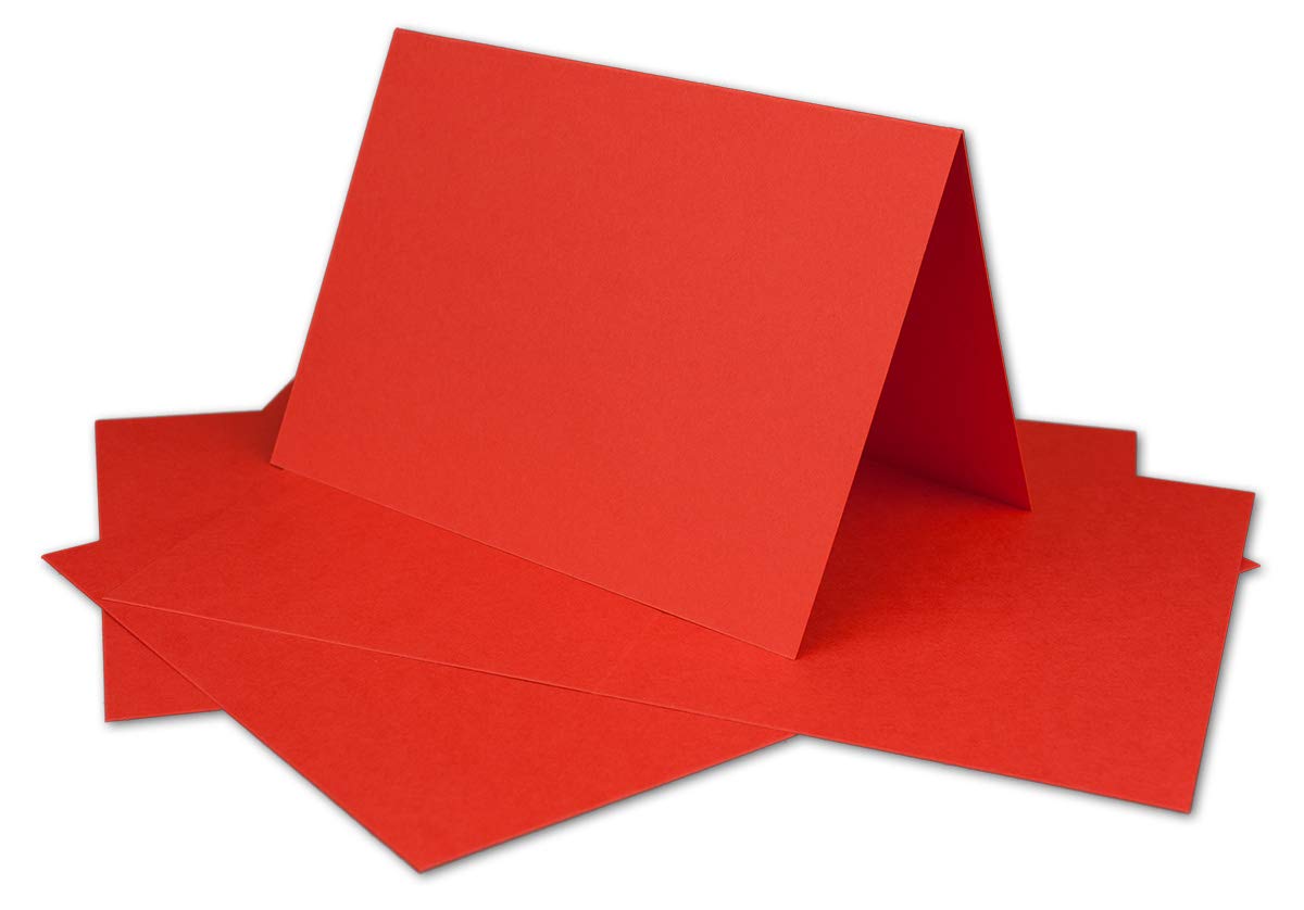 Glüxx Agent Colours-4-you 50 DIN A6 Folding Cards Red - Cards to Design Yourself 14.8 x 21 cm - Folding Cards with 160 g/m² — image 1
