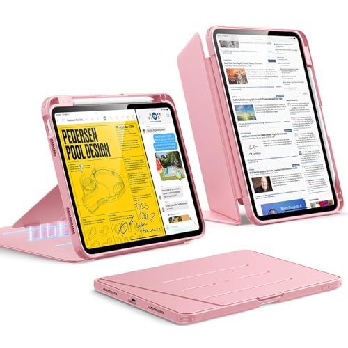 ESR Hülle für iPad 11. Generation, iPad (16) 11./10. Gen (2025/2022), Rosa, Vertikale Standfunktion, Mehrere Betrachtungswinkel, Ultrastabil, Leicht,