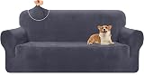 Granbest Premium Thicken Plush Velvet 3 Seater Sofa Cover Grey