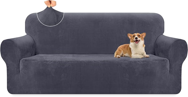 Granbest Premium Thicken Plush Velvet 3 Seater Sofa Cover Grey