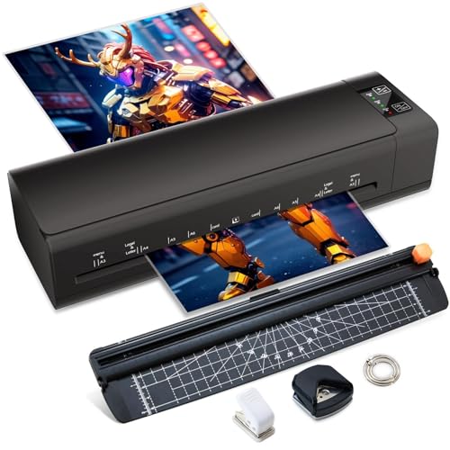 Photo 1 of A3 Laminator Machine,13 Inch 9-in-1 Laminating Machine with Laminating Sheets,Thermal Laminator Hot & Cold with Fast Warm Technology for Home,Office or School Supplies,Bright Gray