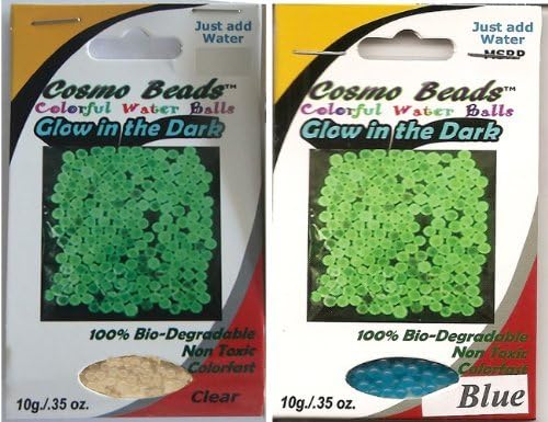 Bundle: Grow and Glow-in-the-dark; CLEAR and BLUE over 1,100 Amazing Cosmo Beads(tm) Water Marble Balls ;Great for Gift Giving As Stocking Stuffers. Kids of All Ages Will Love'em. by Cosmo Beads by C