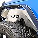 EAG Front Inner Fender Liner Wells Silver Aluminum Fit for 07-18 Wrangler JK