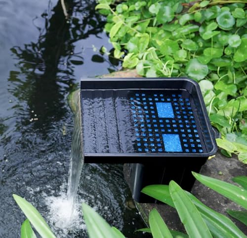 POPOSOAP Pond Waterfall with 4500 L/H Pond Pump, 3m Corrugated Tubing, Filter Media, Pond Waterfall Filter for Outdoor Garden Pond, Streams, Water Features