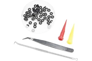 FUSHIPRO O-Ring, Black Nitrile Buna-n, 0.042" ID x 0.050" CS/Width, (Mini #2M)(50 Pack)