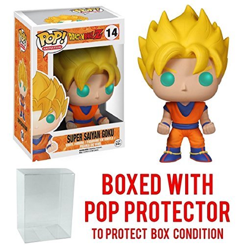 Funko Pop! Anime: Dragon Ball Z - Super Saiyan Goku Vinyl Figure (Bundled with Pop BOX PROTECTOR CASE)