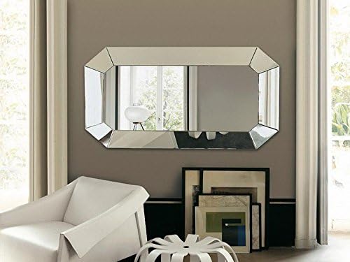 Venetian Design Rectangular Glass Wall Mirror (36 x 24 inch, Silver)
