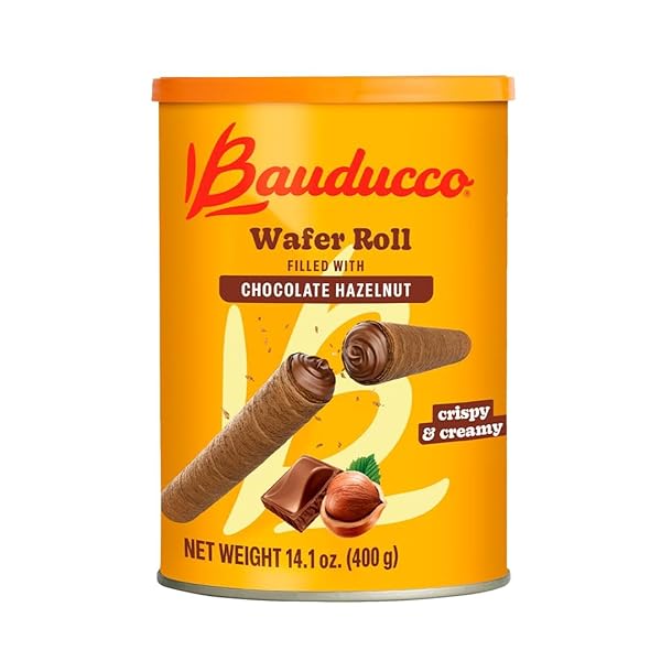 BAUDUCCO WAFER ROLLS, CHOCOLATE HAZELNUT, 14.1 OZ (PACK...