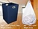 Foldable Large Laundry Hamper With Laundry Bag - Premium Durable Fabric, Plastic Board, Extra-Large Size, Space-Saving & Compact Clothes Basket With Metal Handles (Navy Blue)