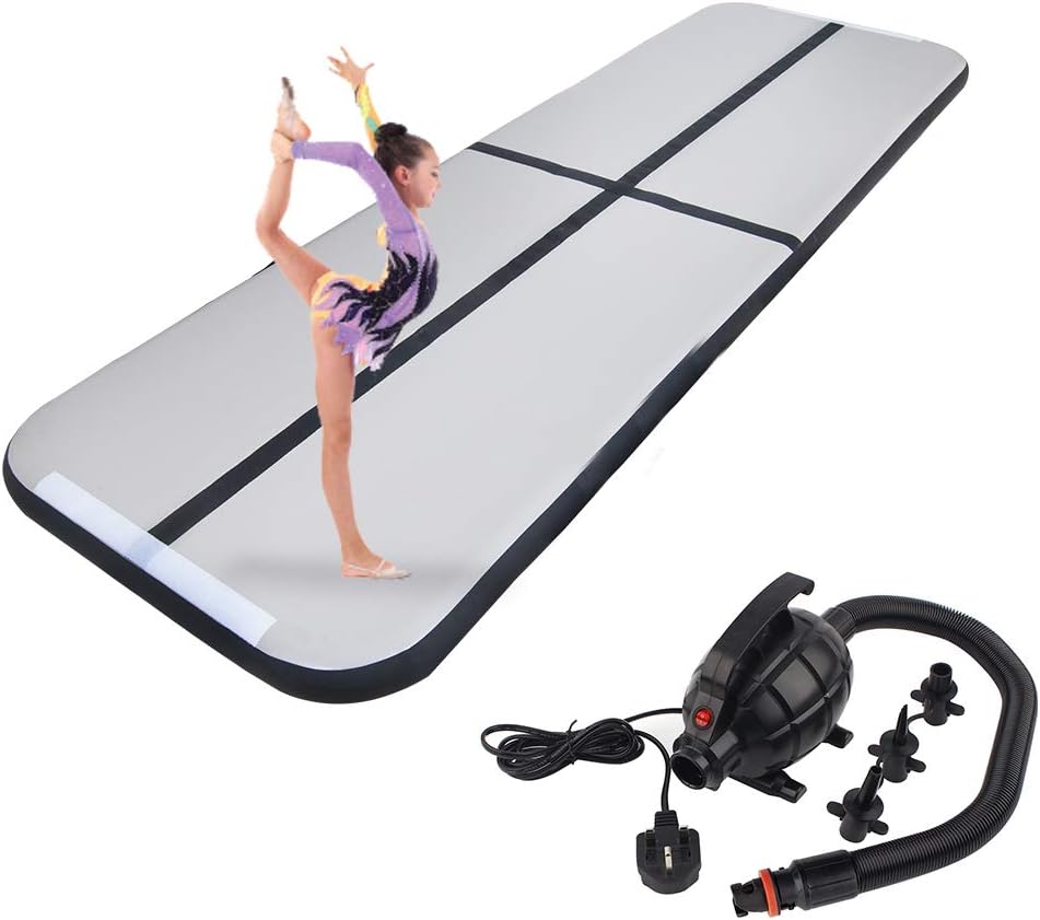 Polar Aurora Inflatable Air Gymnastics Mat 10ft/13ft/16ft/20ft Tumbling Track Mats Air Mats w/Air Pump for Home Use Training/Cheerleading/Gym/Water/Parkour/Beach/Park