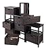 Winsome Omaha Composite Wood Storage Rack With 2 Foldable Corn Husk Baskets, Black (20216)
