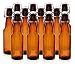 12 oz Grolsch-Style Flip Top Bottles – Reusable Swing Top Glass Bottles (Amber, Case of 12)