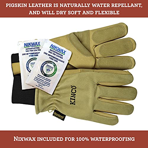 Kinco Premium Leather Work and Ski Gloves with Nikwax Waterproof