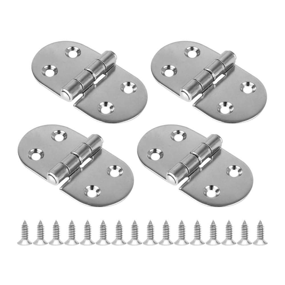 4 PCS Boat Hinges,Stainless Steel Marine Grade Hinges with 16 PCS Screws for Boat Ships Yachts