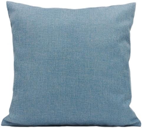 Sengreat 18"x18" Pure Colour Linen Sofa Car Pillow covers Throw Cushion cases Festival Home Decorative -Blue