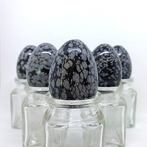 Medium drilled SNOWFLAKE OBSIDIAN Crystal Pelvic Floor Yoni Egg Ball with Certificate of Authenticity …
