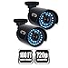 Night Owl Security Indoor/Outdoor, 720p HD Bullet Cameras with 100' of Night Vision, Black (CAM-2PK-AHD7)