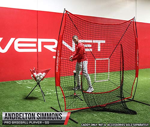 image for PowerNet Baseball Softball Portable Batting Practice Ball Caddy (Navy)