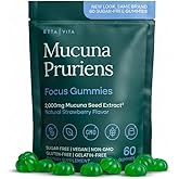 Dopamine Supplement - Sugar-Free Mucuna Pruriens Gummies (2g/serving) Energy & Focus Gummies - Potent Mucuna Pruriens Extract Supplement for Calm Mood and Motivation, Vegan, Non-GMO, Gluten-Free, 60ct