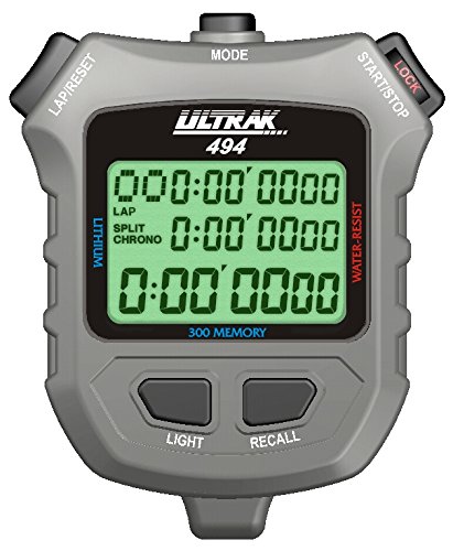 Ultrak 494 EL Light 300 Lap Memory Stopwatch (2-Pack)