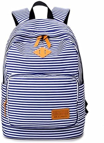 LLygezze Lightweight Canvas School Backpack Daypack Travel Bag for Teen Girls Boys (Blue)