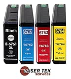 Laser Tek Services® Compatible Ink Cartridge Replacement for the Epson T676XL120, T676XL220, T676XL320, T676XL420. (Black, Cyan, Magenta, Yellow, 4-Pack)