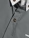 Allegra K Men Short Sleeve Button Down Slim Fit Shirt Top Light Gray M