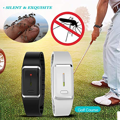 Choosebuy Mosquito Repellent Bracelet, USB Charging Electronic Anti Mosquito Bug Insect Bracelet Wristband Pest Repellr for Child Adult Pregnant Women- Camping, Hiking, Outdoors, BBQs (White)