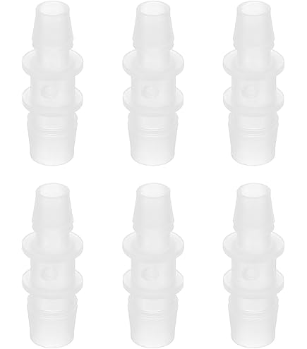 PATIKIL Réducteur À Collerette Pour Tuyau, 6 Pcs 5/16" À 3/16" Connecteurs De Tuyau ID Joint Raccord De Tuyau En Réparateur Union Adaptateur Pour Air Eau Carburant Gaz Aquarium, Blanc