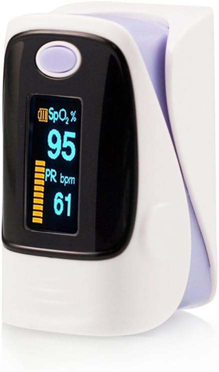 GPYOJA Fingertip Pulse Oximeter & Blood Oxygen Saturation Monito - Heart Rate Monitor For Adult,with lanyard,Alarm setting,Sports use only,CE Approved (purple)