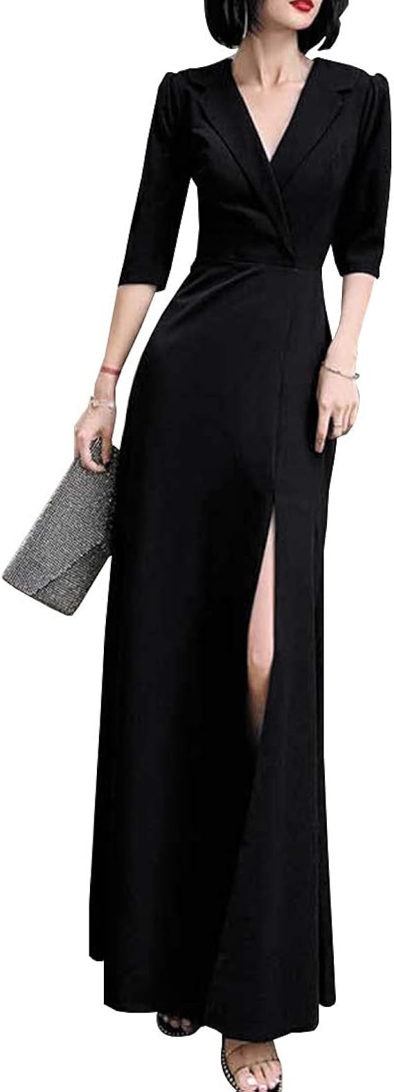 Amazon Bole Kk ロングワンピース レディース Vネック ロングドレス 二次会 結婚式 フォーマル イブニング ワンピース パーティードレス お呼ばれ 忘年会 パーティードレス 通販