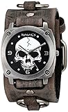 Nemesis Men's 926FRB Heavy Duty Skull Series Analog Display Japanese Quartz Grey Watch