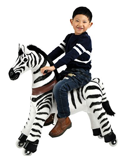Mechanical Riding Zebra Toy Simulated Horse Riding on Toy Ride-on Toys :More Comfortable Riding with Gallop Motion for Kids 3-6 Years