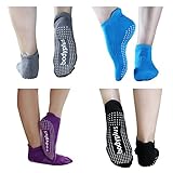 Pilates Yoga Grip Socks for Women - 2 Pairs Non Slip Barre Exercise - Medium - Fit Shoe Size 7-9 By Pretmanns