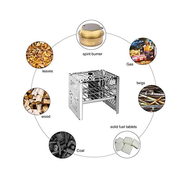 Unigear Wood Burning Camp Stoves Picnic BBQ Cooker/Potable Folding  Stainless Steel Backpacking Stove - North Fork Sportsmans Club Store