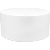 O'CREME Polystyrene Dummy Cake Round Display, 8" x 5" | Lightweight foam round blank ideal for bakery window displays, decorating practice, and tiered cake design setups.