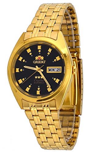 Orient #fab00001b men s 3 star standard gold tone black…