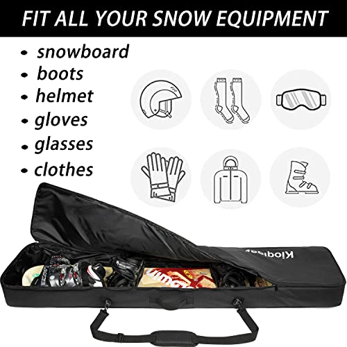 Padded Snowboard Travel Bag - Waterproof 155cm/165cm Board Protection For Airplane