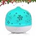ISELECTOR 500ml Glass Aromatherapy Essential Oil Diffuser with 7 Changing LED Colors and Waterless Auto Shut-off - White Base