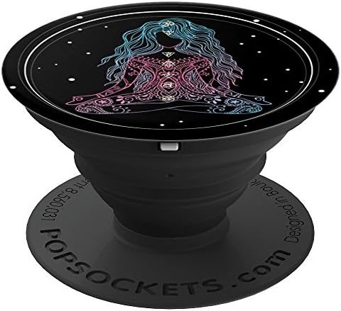 Spiritual Girl on Meditation with Tattoos & Chakras - PopSockets Grip and Stand for Phones and Tablets